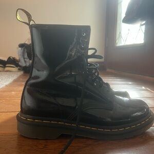 Dr. Martens Shiny Black Lace-Up Boots